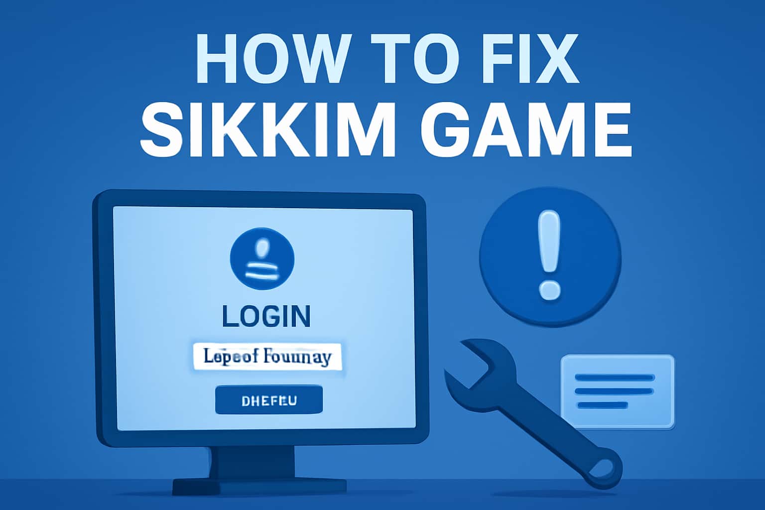 An informational graphic illustrating how to resolve login issues in Sikkim Game.