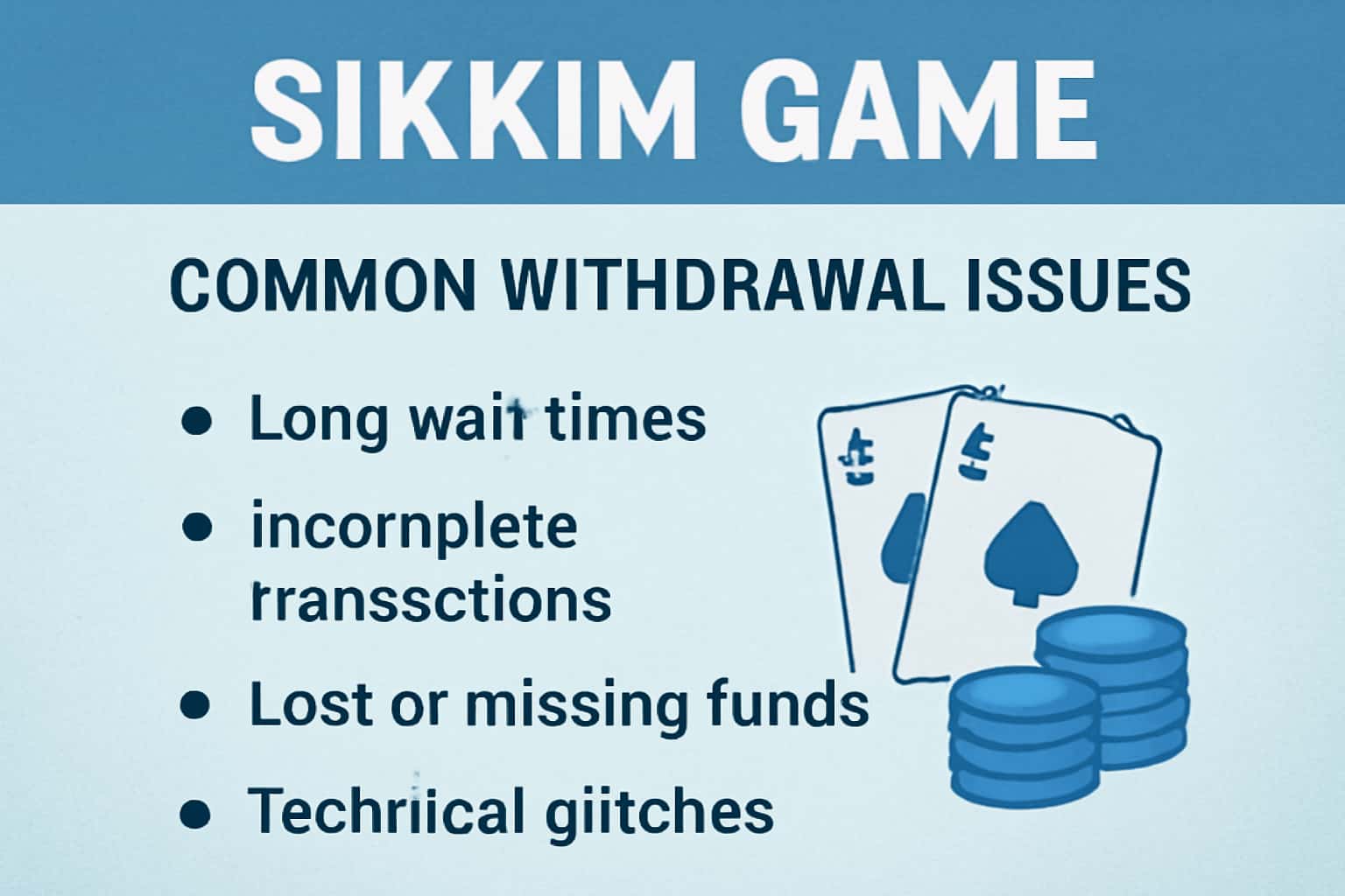 A visual representation of common withdrawal issues users face in Sikkim Game.