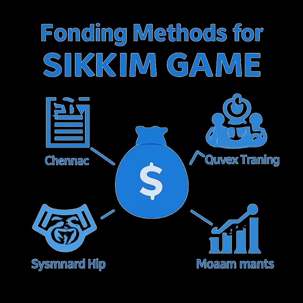 An educational diagram outlining various funding methods for the Sikkim Game.