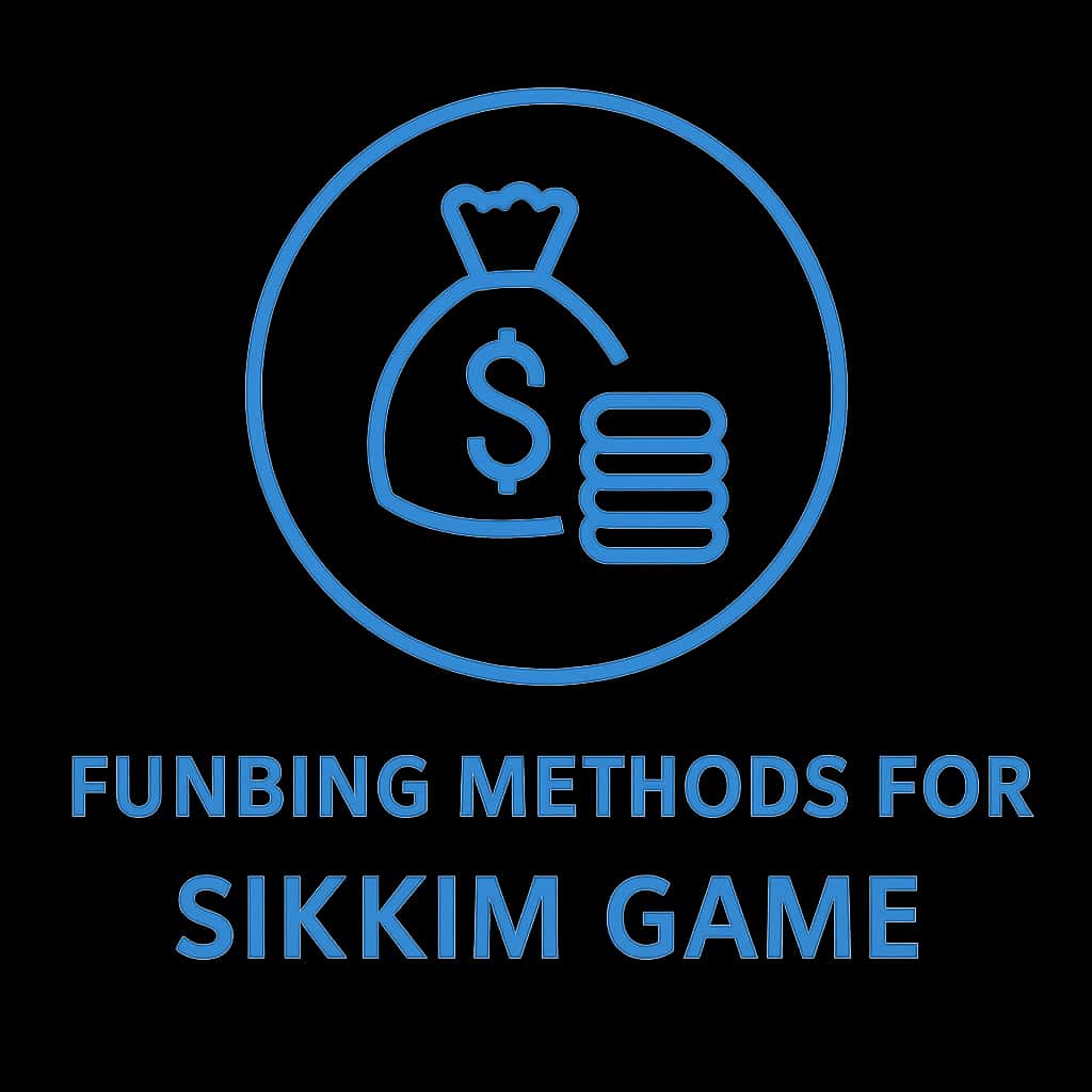 A badge representing funding methods for the Sikkim Game, emphasizing secure and reliable options.